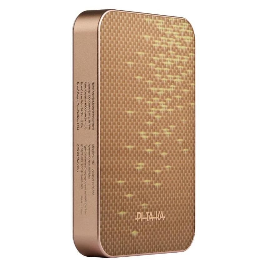 Pitaka Powerbank Golden Glint / 10.000 mAh / Qi2 (10000 mAh, 15 W) (PBQ2504)