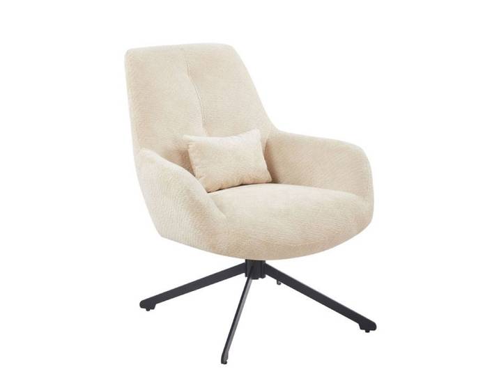 Fauteuil lounge pivotant tissu beige Egon Furnitex