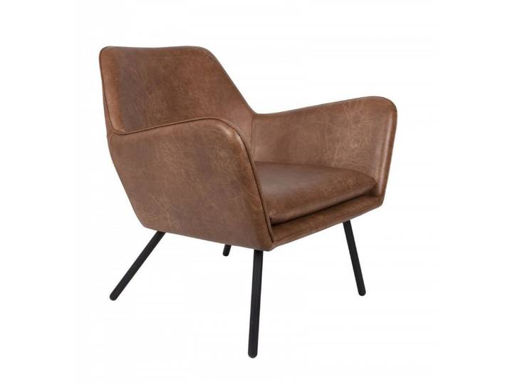 Trendmöbel24 Loungesessel Retro Sessel BON Kunstleder Vintage Braun