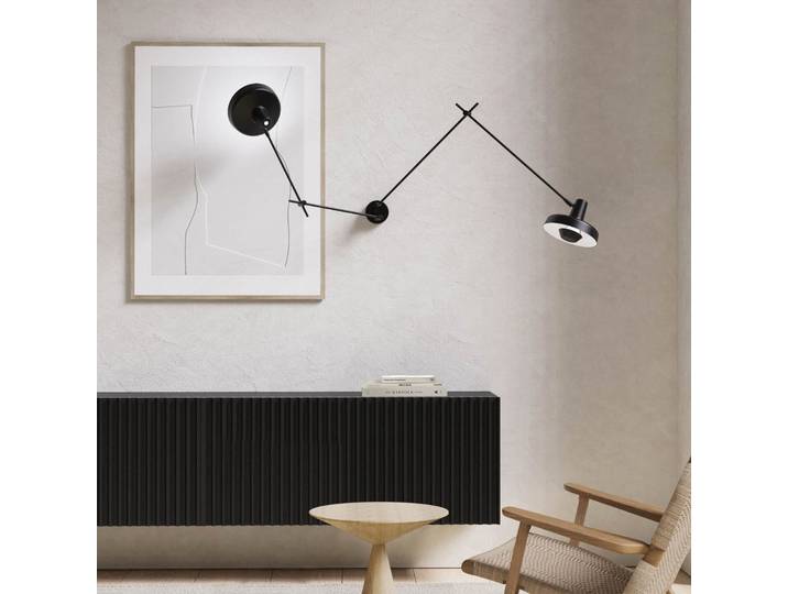Arigato Applique Murale Long Short Black - Grupa - Bureau / espaces de travail - Métal - Rond