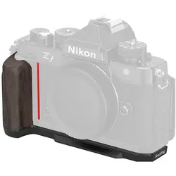 SmallRig L-Shape Mount Plate with Wooden Handle for Nikon Z f (Diverses Video Zubehör, Griff), Video Zubehör, Schwarz, Braun