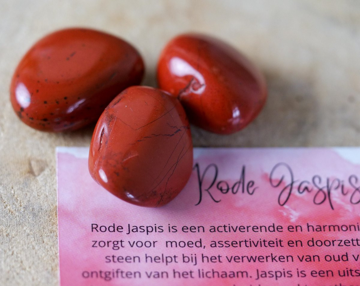 Rode Jaspis Trommelsteen - Natuurlijke Red Jasper voor Energie en Aarding