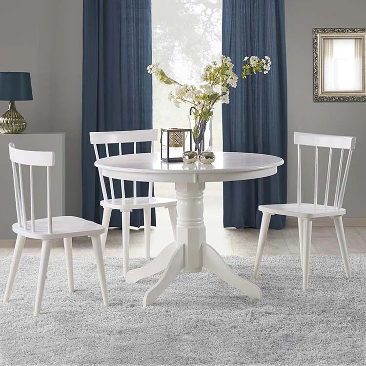 garneroarredamenti Tavolo rotondo moderno industrial 106x106cm bianco Zeff