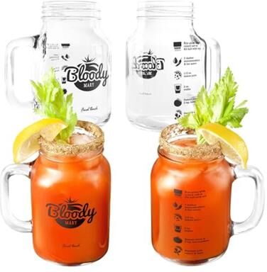 Final Touch Bloody Mary Mason Jar Mugs Set