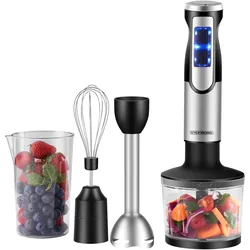 Steinborg 4-in-1 Stabmixer Zerkleinerer Set Edelstahl 500ml 1200W