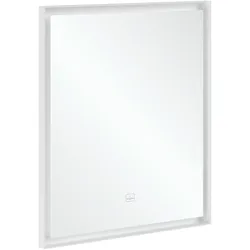 Villeroy & Boch Subway 3.0 Spiegel, 650x750x47,5 mm, White Matt, mit dimmbarer LED-Beleuchtung