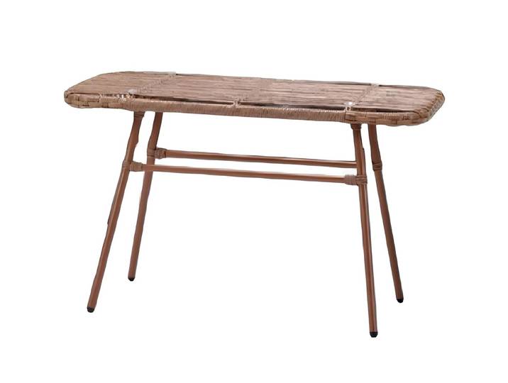 Xlmoebel Gartentisch Brauner Rattan Couchtisch im modernen Design mit eleganter Optik (Tisch), Hergestellt in Europa