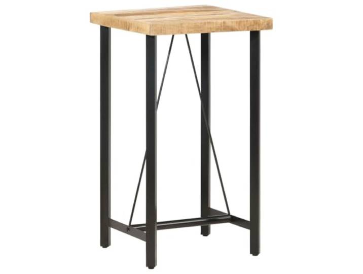 Todiikf Bartisch 60x60x107 cm Raues Mangoholz Stehtisch Industrie Kompakter Bistrotisch aus massivem Holz mit schwarzem Eisengestell für Küche, Esszimmer und Bar-Bereich.