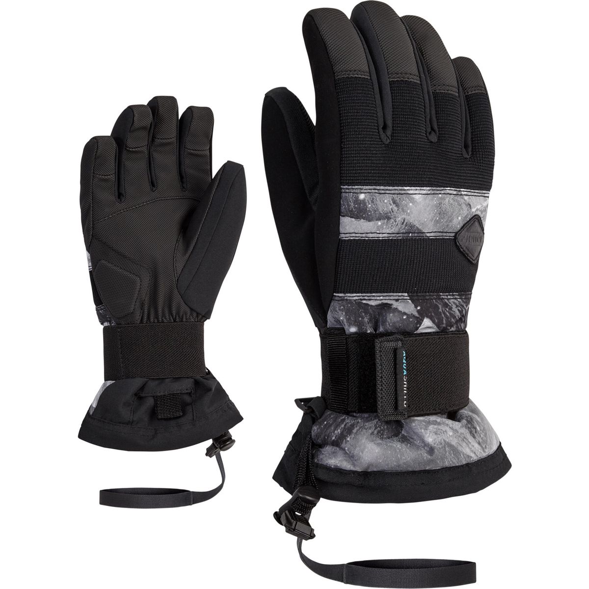 Ziener Manu-z AS Glove Junior Unisex grey mountain print (891) XL 115000-891-XL
