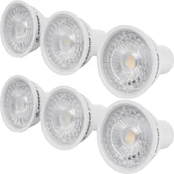 6er-Set LED-Reflektorlampe GU10 - Dimmbar für gemütliche Atmosphäre & energiesparend - 400 lm - 5W - 3000K warmweiss - 20.000h Lebensdauer