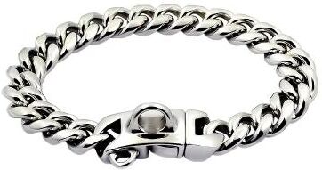 Uplift Essentials Luxury Gold Cuban Link Dog Collar 14mm Heavy Duty Stainless Steel Choker silver 16 In