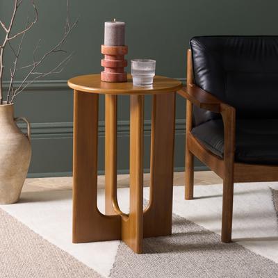 "SAFAVIEH Ashanka 17-Inch Round Wood Side Table, Modern - 17"" W x 17"" D x 24"" H"