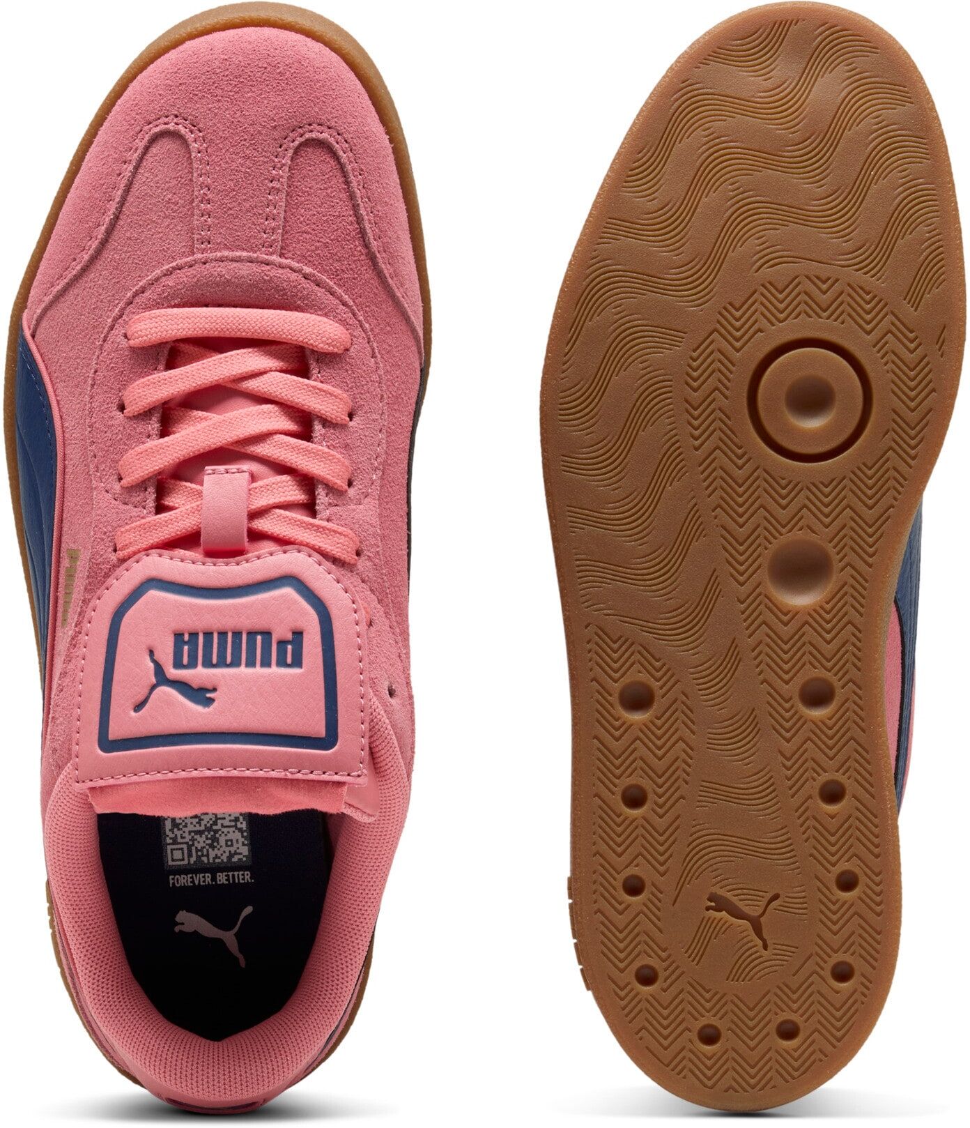 Sneaker PUMA "CLUB AZURA SD", Damen, Gr. 40, Textil, pink (wild pink, blau jewel), Leder, unifarben, Schuhe Sneaker, für sportlichen Look im Alltag, mit Leder-Obermaterial wild pink, blau jewel 40, Textil
