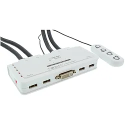 InLine KVM Switch, KVM Switch, Weiss