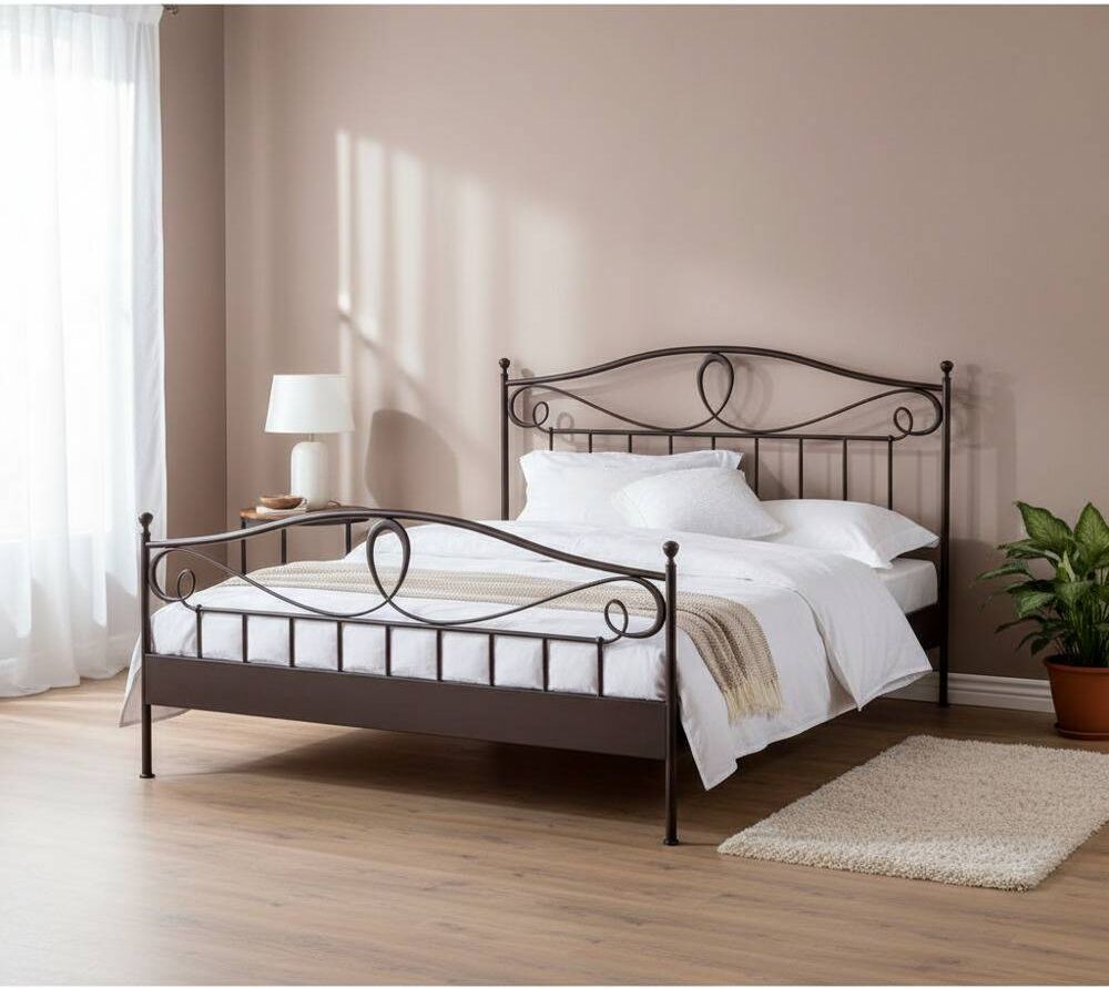 Pharao24.de Metallbett in Dunkelbraun orientalischen Look
