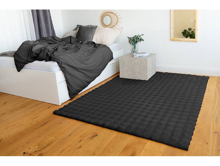 Hochflorteppich Hailey 125 120 x 160cm Schwarz/Schwarz