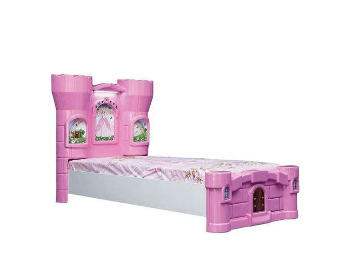 Xlmoebel Kinderbett XLMOEBEL Kinderbett Prinzessin in Rosa mit LED-Licht (Kinderbett, Kinderbett Prinzessin), Made in Europa
