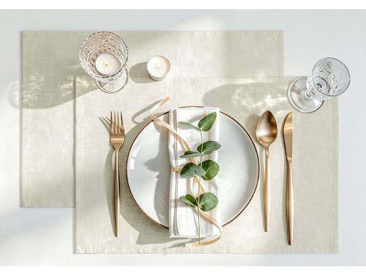 Platzset GOODPRODUCT Ozzie , beige, B:30cm L:45cm, Obermaterial: 100% Polyester, Platzsets, Platzset, Uni, strukturiert, Pflegeleicht, Praktisch,Dekoration, 30x45cm