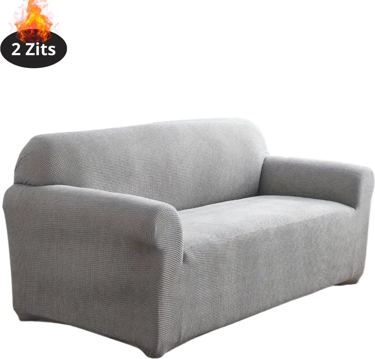 Livano Bankhoes Stretch Bankbeschermer voor 2 Zits Sofa - Lichtgrijs