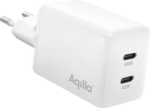 Aqiila W2 USB Ladegerät 45W 2x USB-C USB PD Weiß Innenbereich