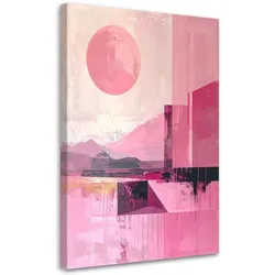 BILD auf Leinwand, Rosa moderne Abstrakt im Boho Stil