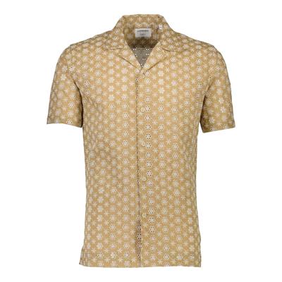 Kurzarmhemd LINDBERGH "Freizeithemd (Kurzarm) Relaxed Fit", Herren, Gr. M, Normalgrößen, braun (camel), Obermaterial: 100% Baumwolle, Hemden