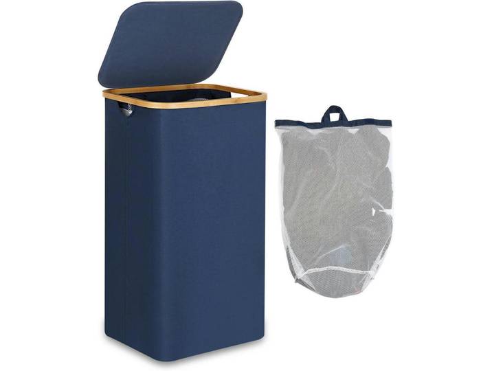 Wäschekorb mit Deckel 100 Liter Blau, Naturmaterialen, 35.6x12.7x45.7 cm, Haushalt & Reinigung, Wäschepflege, Wäschekörbe & Wäschetonnen