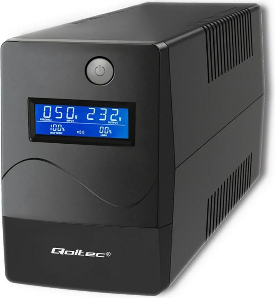 Qoltec Monolith Uninterruptible Power Supply (UPS) Double-conversion Online 0.45 kVA 240 W met 2 AC-uitgangen
