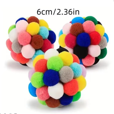 Quick Pick Pro PurrBounce Interactive Cat Toy Plush Ball Self Play Cat Toy Ball For Active Indoor Cats large Size 3 Pack