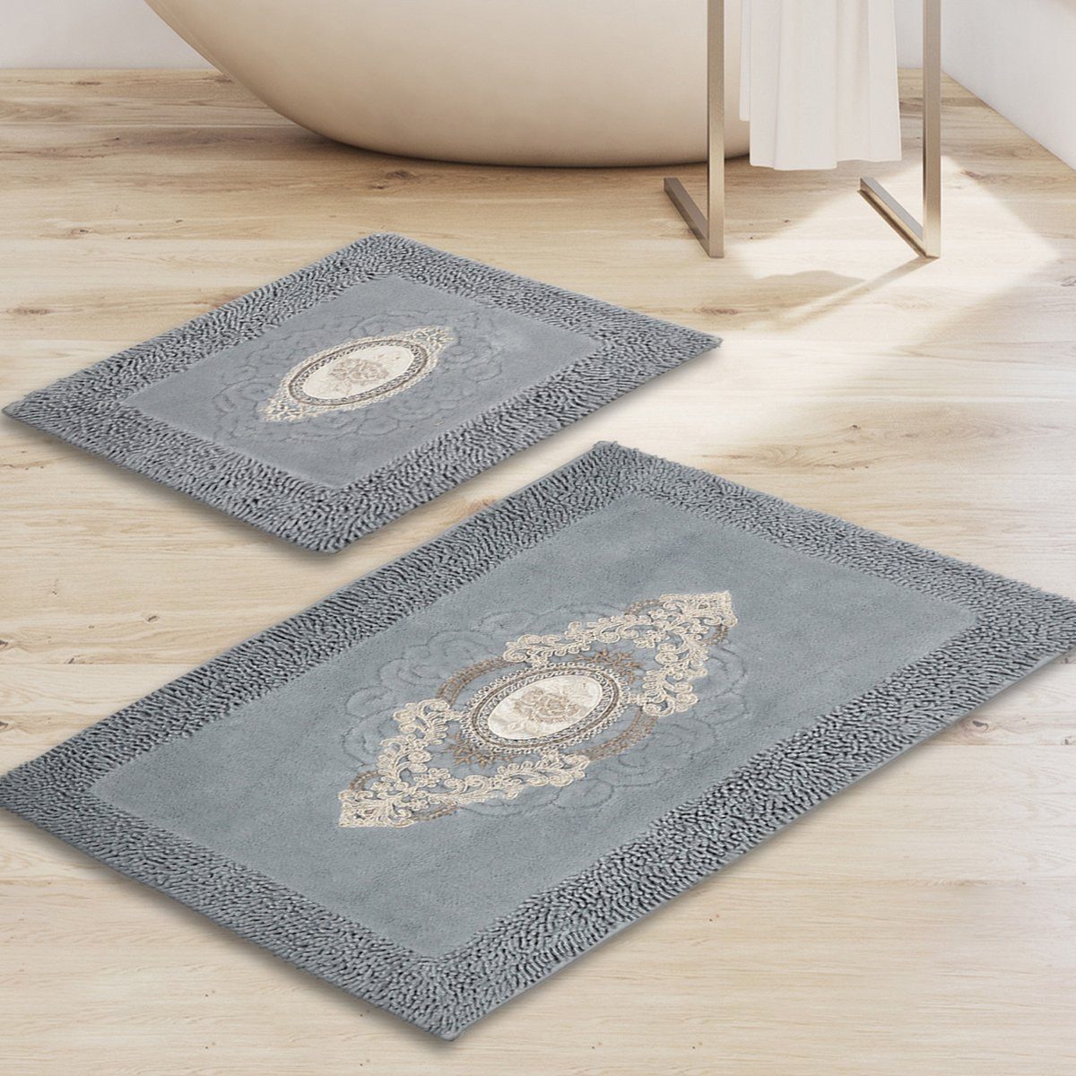 Asir Badmat Set van 2 stuks - Grijs