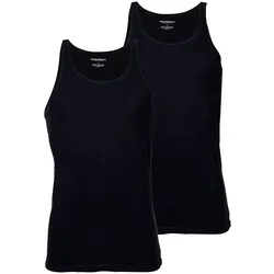 EMPORIO ARMANI Herren Tank Tops, 2er Pack - PURE COTTON, Unterhemden, ärmellos, Baumwolle Schwarz / XL