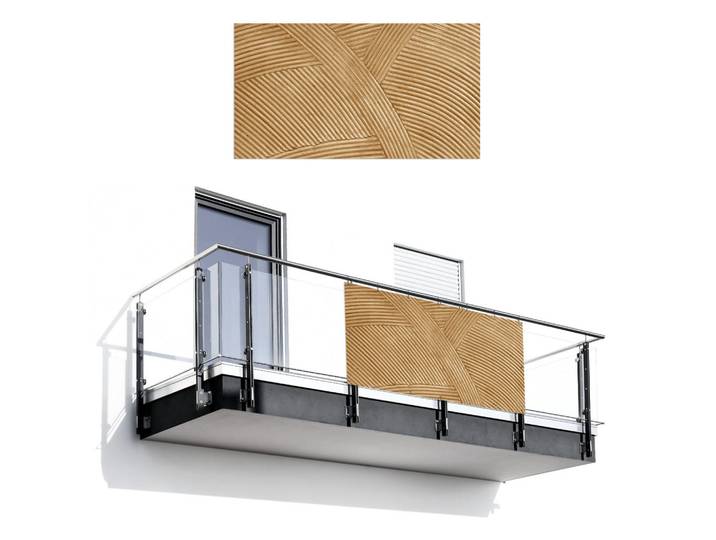 MuchoWow Balkon-Sichtschutz Struktur - Natur - Kunst - Rattan, Naturfarben, Kunststoff, Rechteckig, 200x110 cm, Sonnenschutz, Sichtschutz