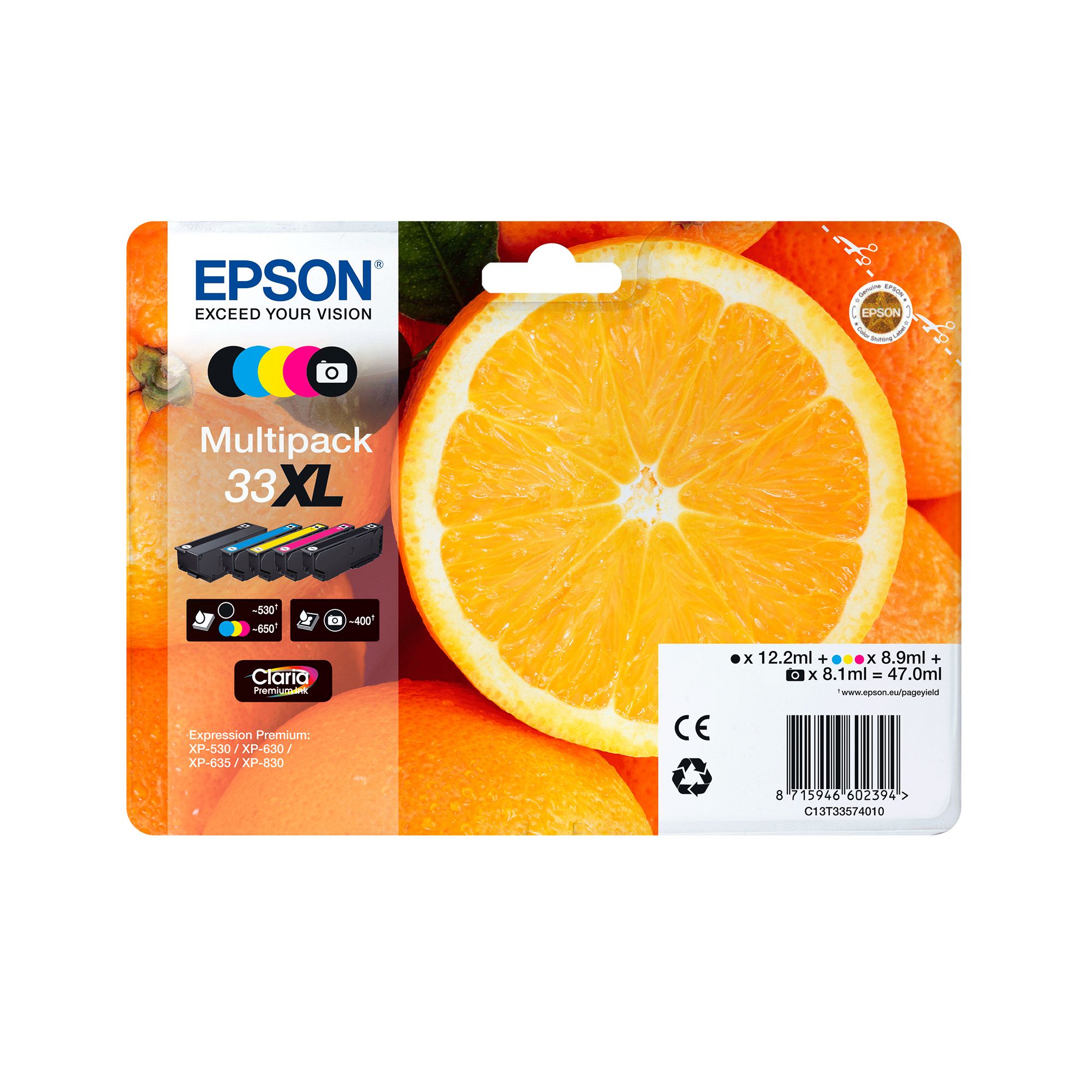 Epson originale Schwarz 6,4 ml 250 Seiten 33 C13T33314012