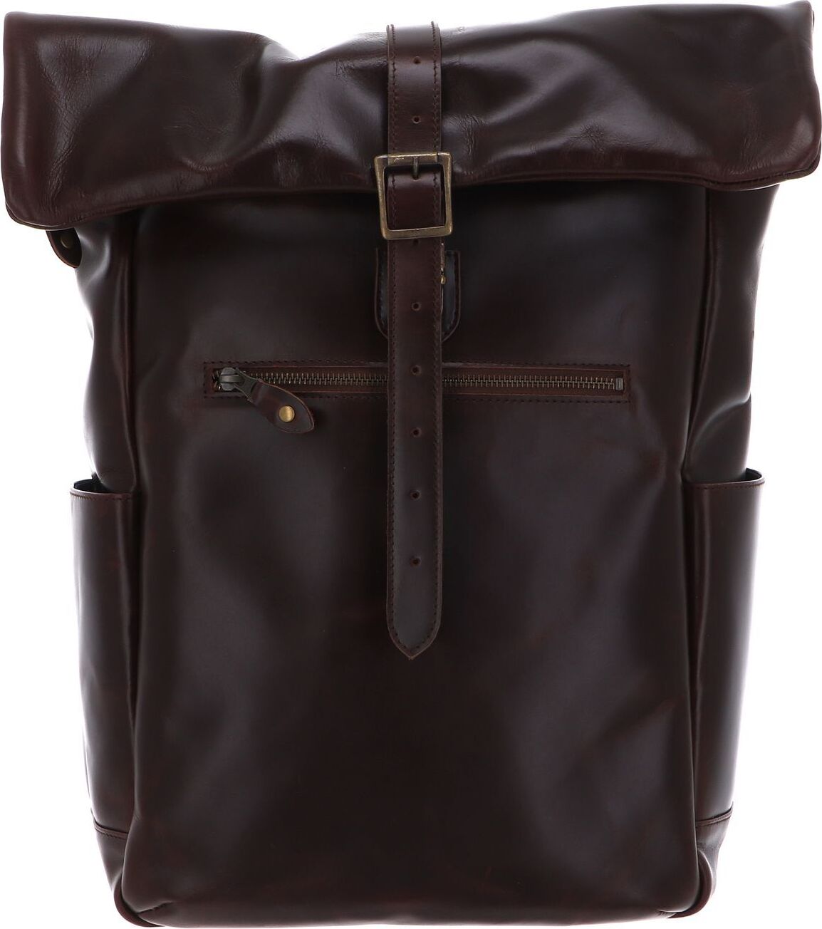 BUCKLE & SEAM Leder Freizeitrucksack Rucksack mit Laptopfach Norman Blu Leather Backpack 28L Brown braun