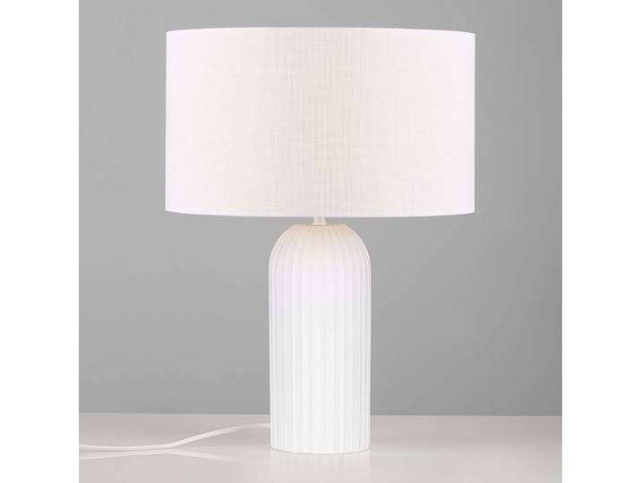 Lampe à poser Ammos type A Ø 35cm Blanc/Blanc Matériau : Céramique LED E27
