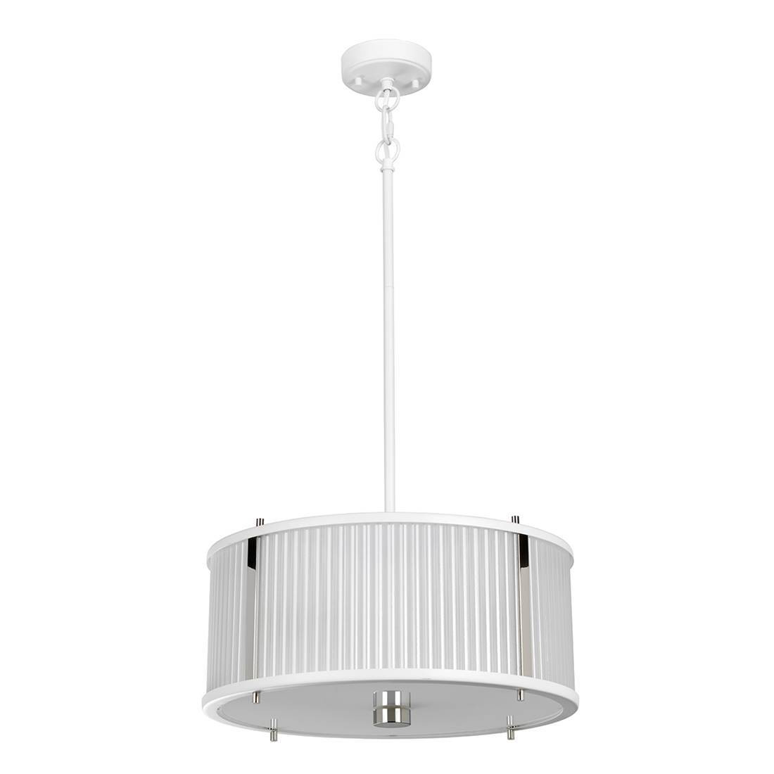 Elstead Lighting Corona hanglamp, 3-voudig, E27, satijnwit gelakt, gepolijst