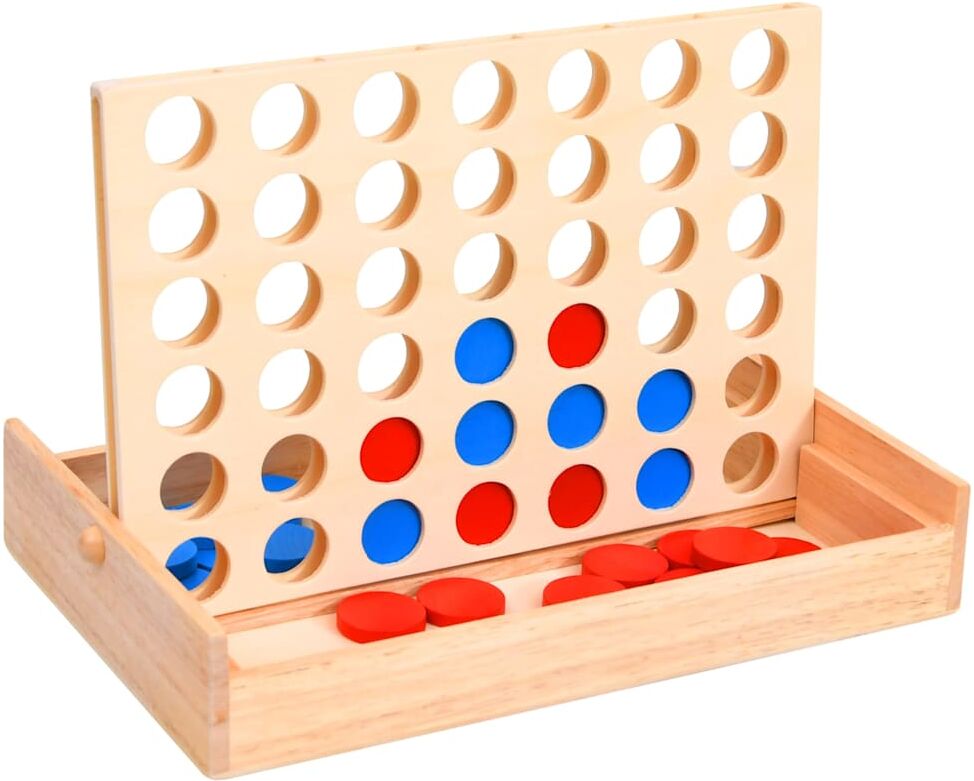 vidaXL Jeu 4 en ligne 24x15x4 cm Bois solide