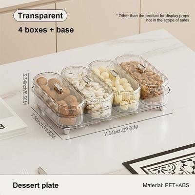 Useful Little Things Covered Fruit Bowl And Snack Serving Tray With Lid For Home Entertaining transparent
