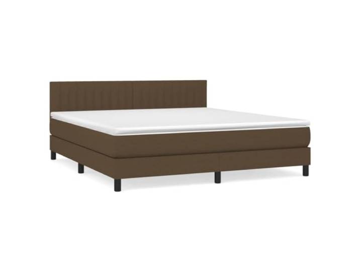 KKgypkn Boxspringbett mit Matratze Dunkelbraun 180x200 cm Stoff, Taschenfederkernmatratze inklusive, höhenverstellbares Kopfteil, atmungsaktiv und langlebig