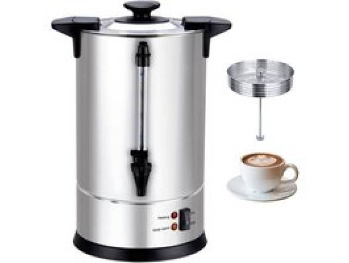 Percolateur à Café Professionnel Inox 6L 950W 40 Tasses Chauffe Rapide Robinet Anti-Goutte