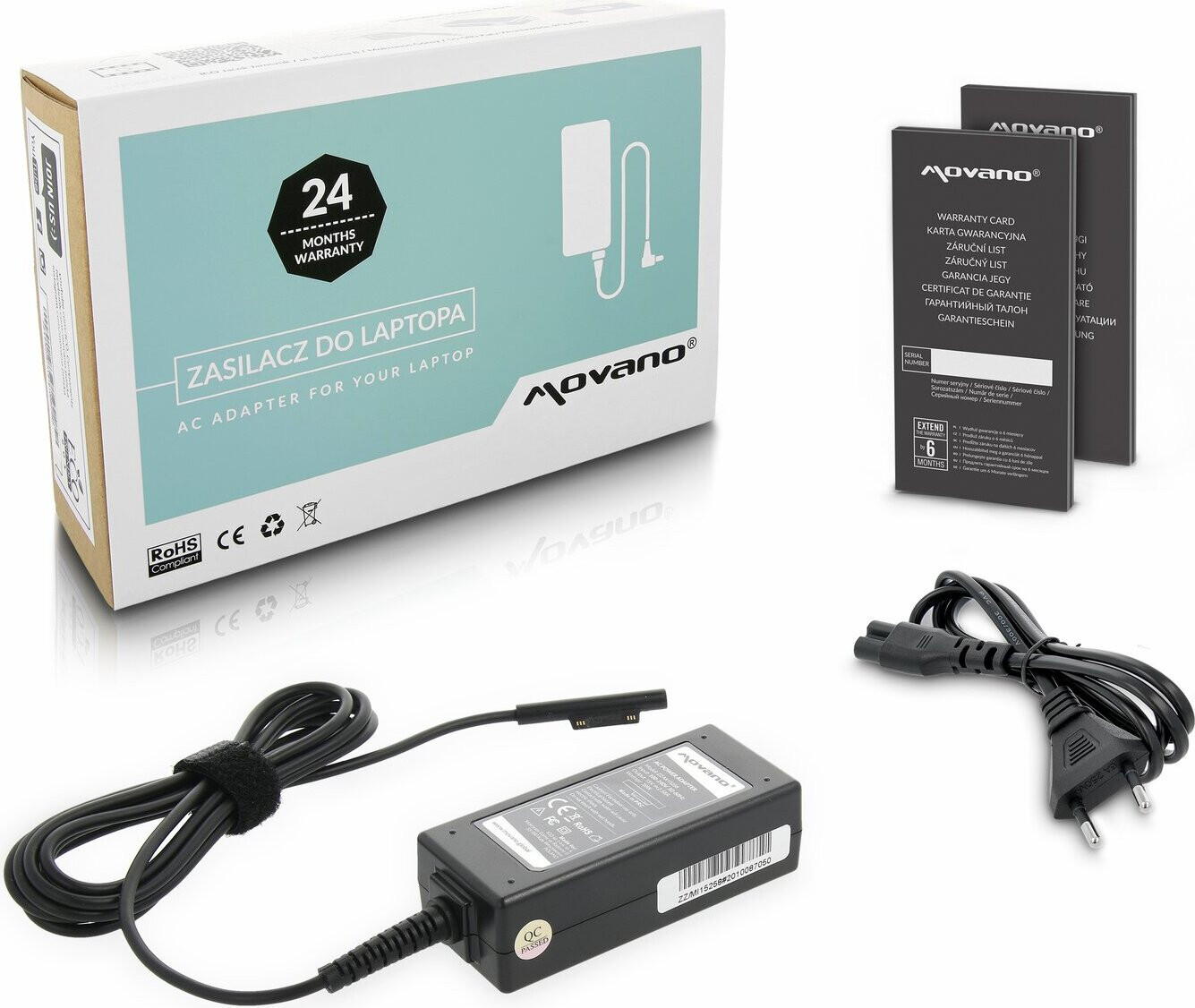Movano 38W oplader voor Microsoft, 15V, 2,58A, met meerdere aansluitingen