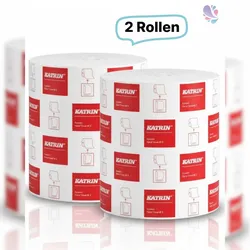 Putzrolle KATRIN Putztuchrollen XL 1500, 2-lagig, weiß, 3.000 Abrisse, 2 Rollen, gesamt 1080 m, hochsaugf. & schnell aufsaugend
