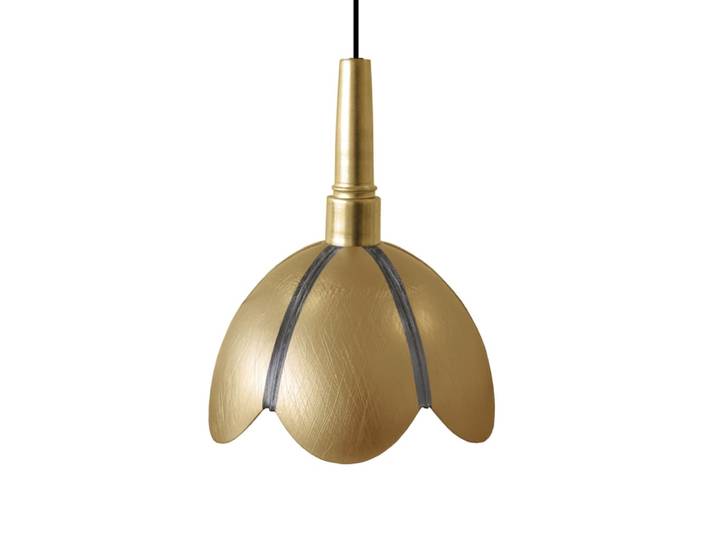 Suspension métal cable cloche or D25cm