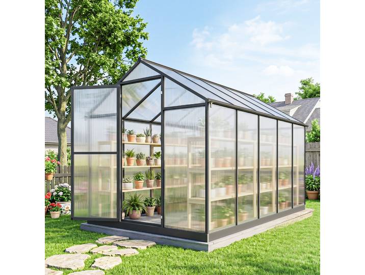 Outsunny Serre Aluminium Polycarbonate 303x183x195cm Transparent