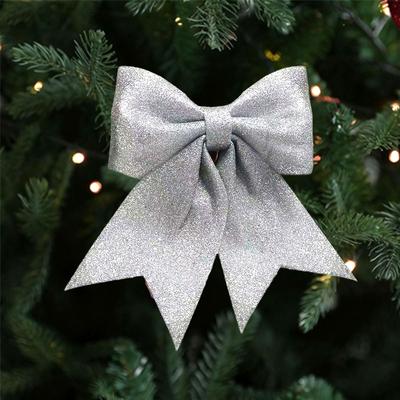 Lush Living Finds Holiday Dress Props Christmas Decorations DIY Accessories, Christmas Sequined Bow Christmas Tree Ornaments For Crafts white 2 Pieces