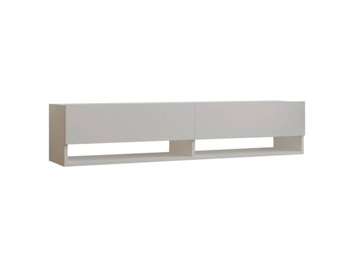 Lowboard, Weiss, Holzwerkstoff, 141x31x30 cm, hängend, Wohnzimmer, TV Möbel, Lowboards, Lowboards hängend