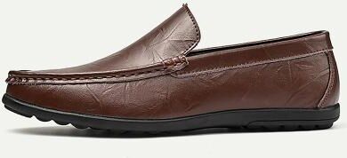 LightInthebox Men's Loafers Slip-Ons Comfort Loafers Penny Loafers Leather Comfortable Slip Resistant Loafer Light Brown Dark Brown Black