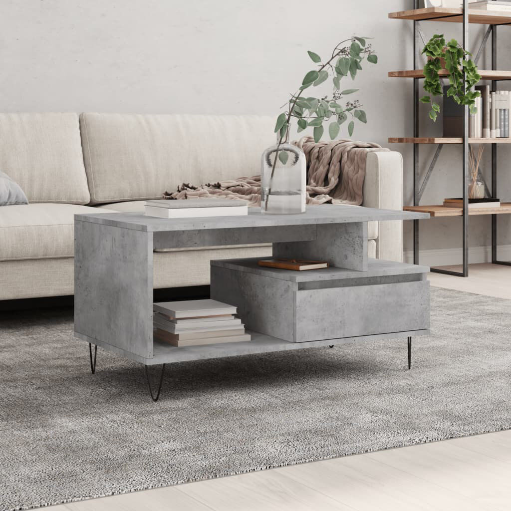 vidaXL Coffee Table with Storage Concrete Grey