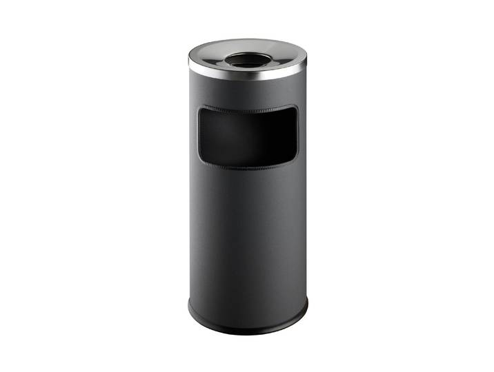 Mülleimer DURABLE Safe mit Ascher Anthraz. , grau (anthrazit), H:63cm, Metall, Mülleimer, Mülleimer