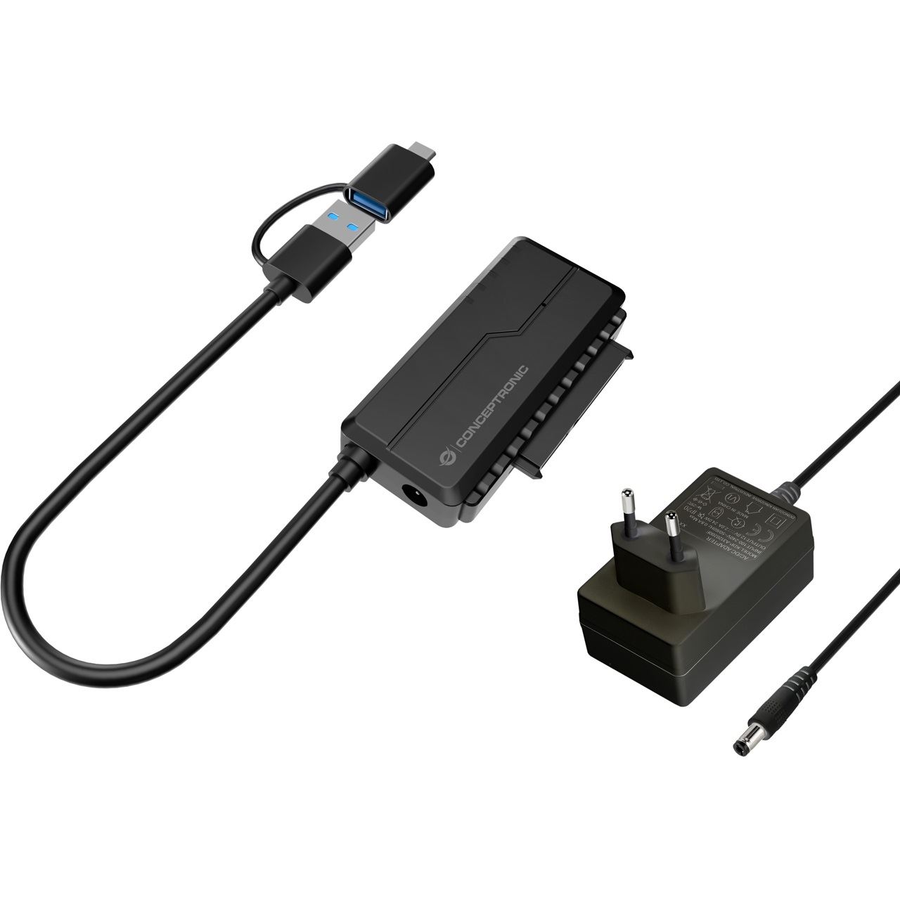 Conceptronic Adapter USB-C -> SATA Adapter 2.5/3.5" schwarz